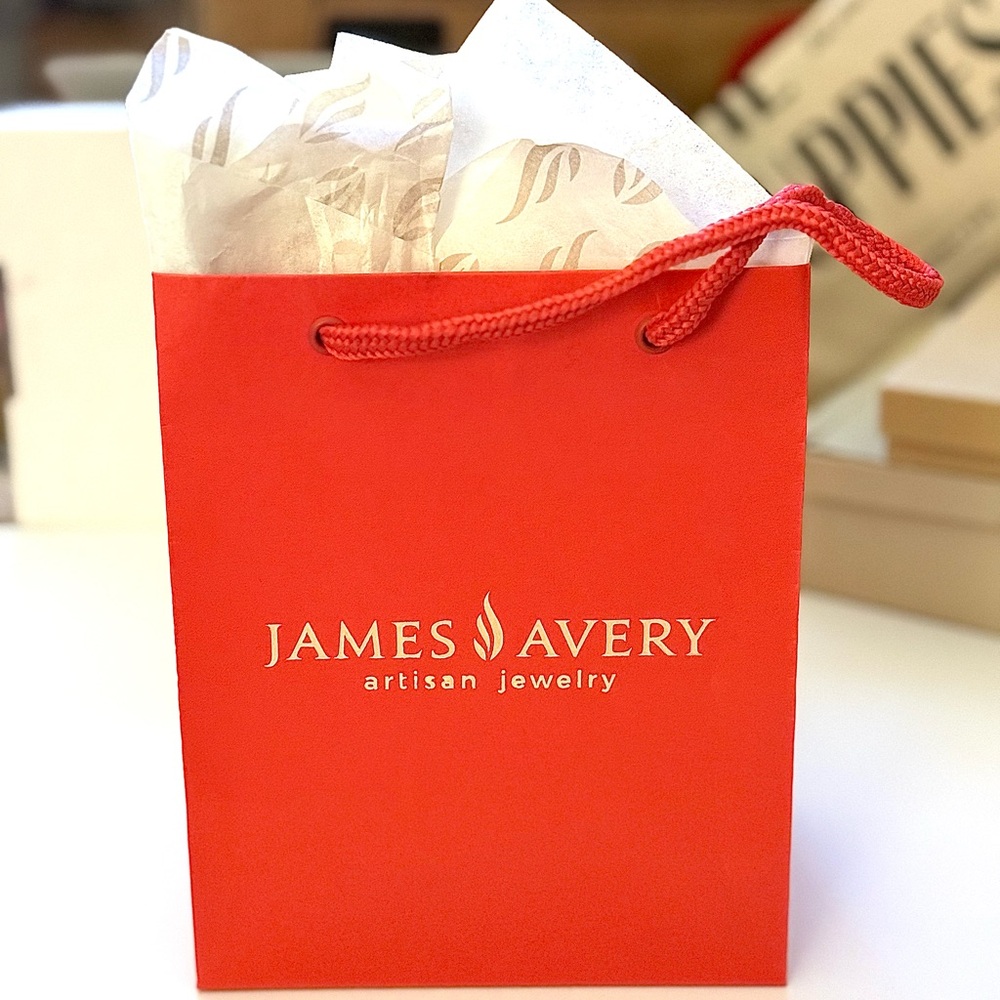 🛍️ James Avery Red Jewelry Gift Bag with Tissue